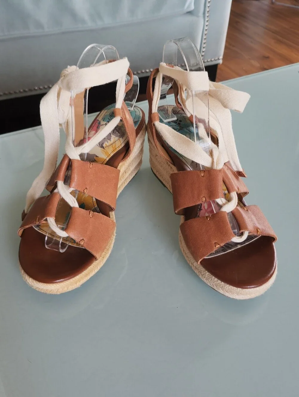 Patricia Nash RIVA Leather Wedge Espadrilles Size 9.5 Boho Retro 70's Hippie NEW